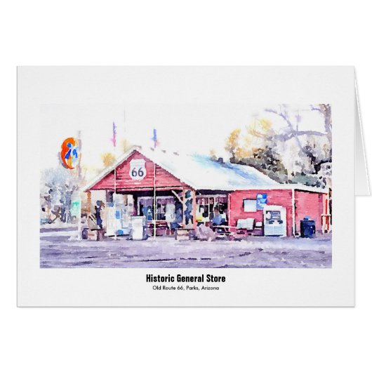 Historic Arizona Route 66 General Store Watercolor (Front Horizontal)