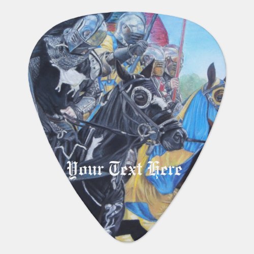 historic art medieval knights jousting on horses  guitar pick