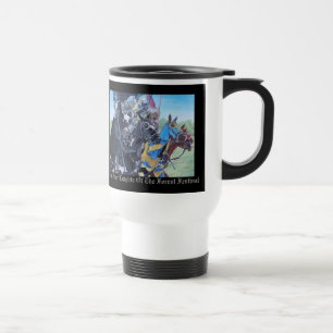 historic art medieval knights jousting on horses travel mug