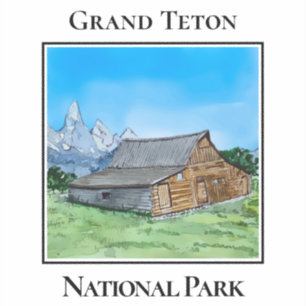 Historic Barn, Mormon Row, at Grand Teton National Sticker