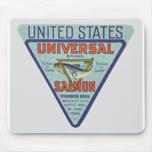 Historic Bell Street Pier Salmon Label Mouse Pad (Front)