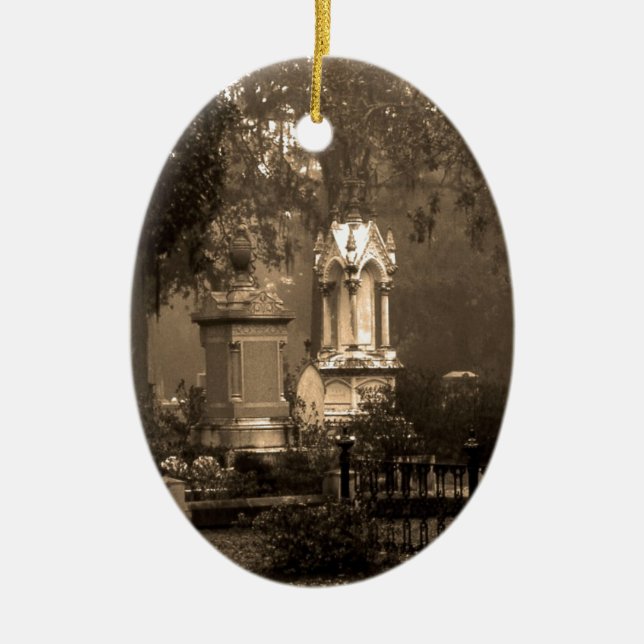 Historic Bonaventure Cemetery Ceramic Ornament (Front)