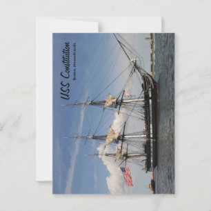 Historic Boston USS Constitution Postcard Ship