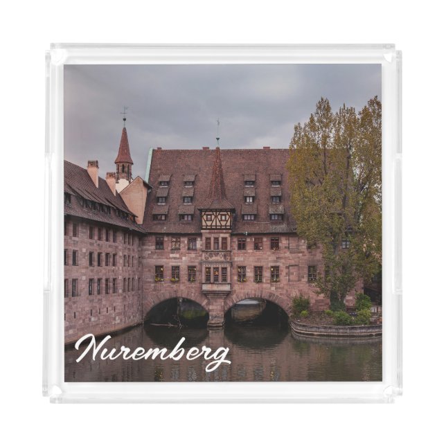 Historic building at sunset in Nuremberg, Germany Acrylic Tray (Front)