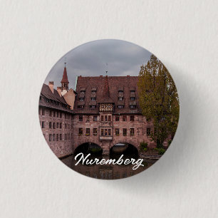 Historic building at sunset in Nuremberg, Germany Button