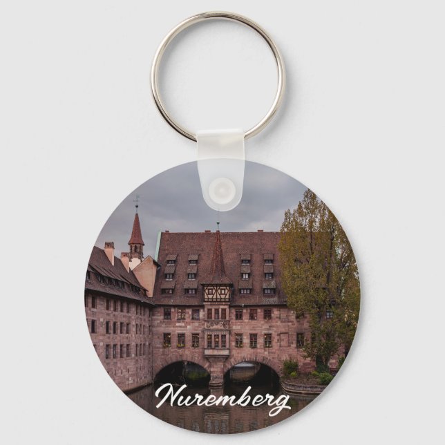 Historic building at sunset in Nuremberg, Germany Keychain (Front)