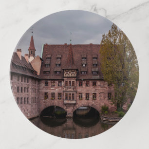 Historic building at sunset in Nuremberg, Germany Trinket Tray