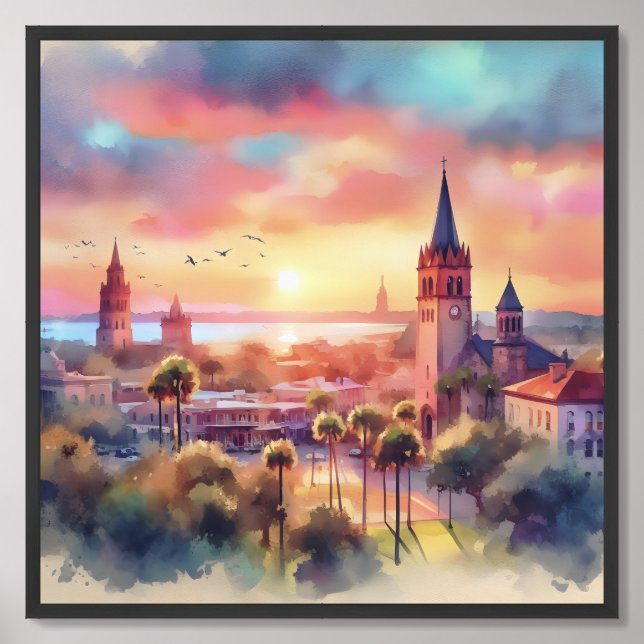 Historic Charm of St. Augustine Framed Art (Framed Front)