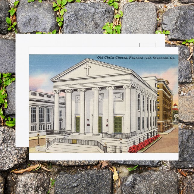 Historic Christ Church Savannah GA retro Postcard (Creator Uploaded)