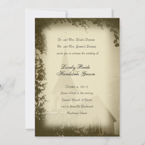 Historic Church Mackinac Island Wedding Invitation