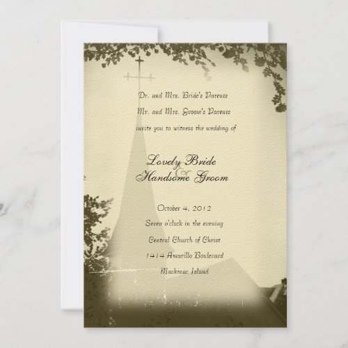 Historic Church Mackinac Island Wedding Invitation