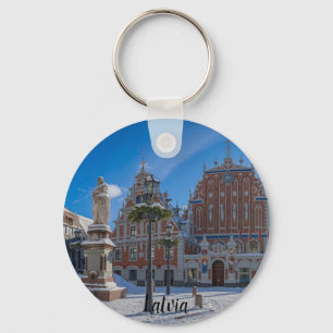 Historic city center in Riga, Latvia Keychain