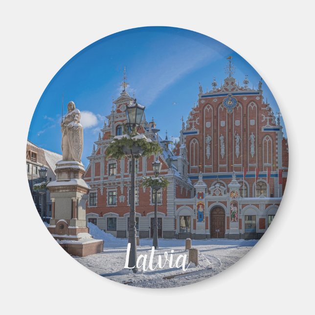Historic city center in Riga, Latvia Magnet (Front)