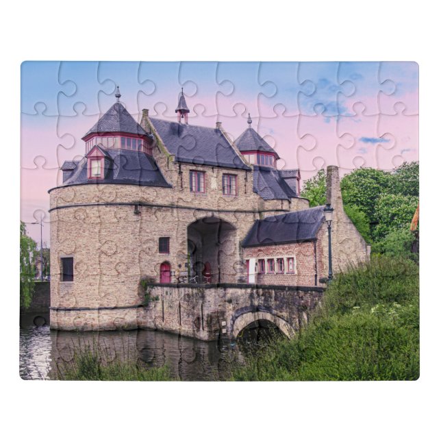 Historic city gate in Bruges Jigsaw Puzzle (Puzzle Horizontal)