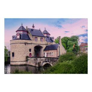 Historic city gate in Bruges Poster