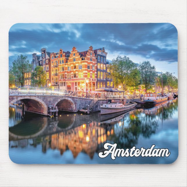 Historic City Of Amsterdam, Netherlands Mouse Pad (Front)