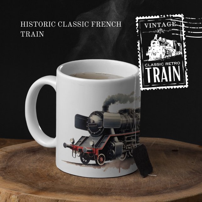 Historic Classic French Train Two-Tone Coffee Mug (Historic Classic French Train cover from The Beekeeper Store)