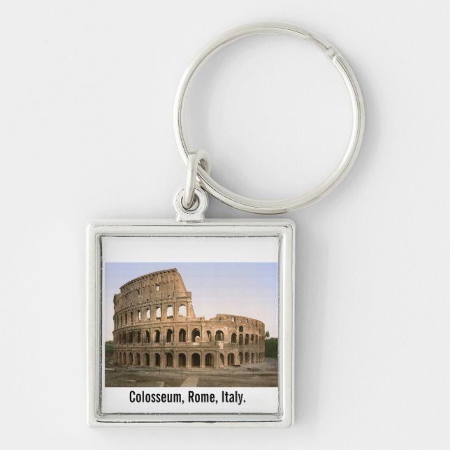 Historic Colosseum amphitheater in Rome, Italy Keychain (Front)