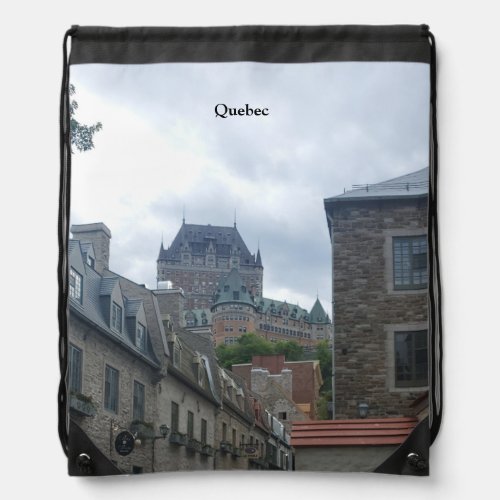 Historic district in Quebec City  Drawstring Bag