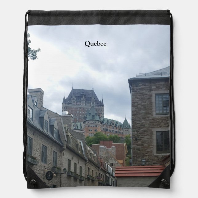 Historic district in Quebec City  Drawstring Bag (Front)