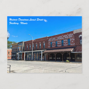 Historic Downtown Fairbury Illinois Postcard