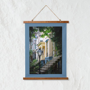 Historic Downtown Savannah GA Homes Photographic Hanging Tapestry