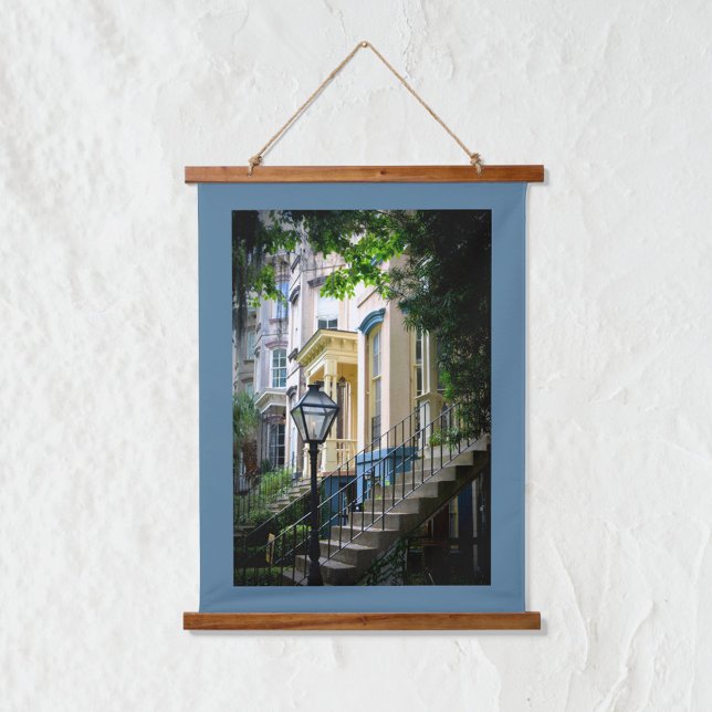 Historic Downtown Savannah GA Homes Photographic Hanging Tapestry (Creator Uploaded)