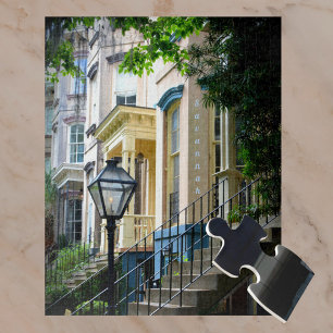 Historic Downtown Savannah Georgia Homes Jigsaw Puzzle