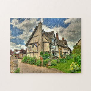Historic English Country Public House Scene Jigsaw Puzzle