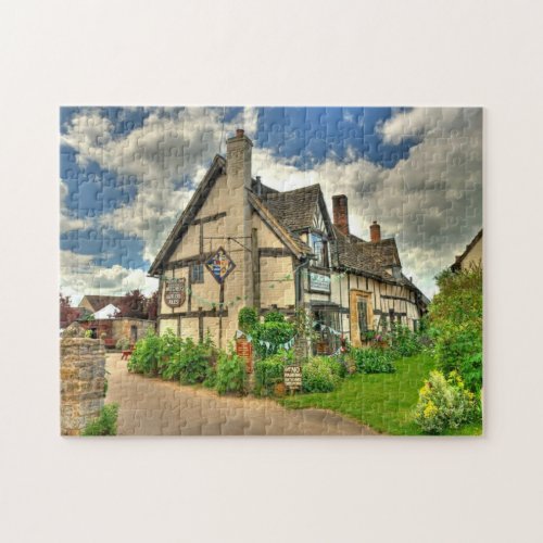 Historic English Country Public House Scene Jigsaw Puzzle