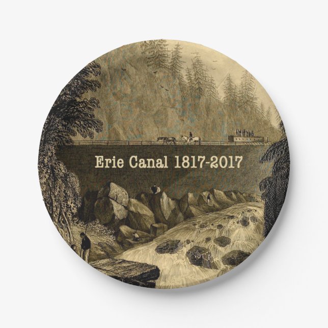 Historic Erie Canal Bicentennial Years Paper Plates (Front)