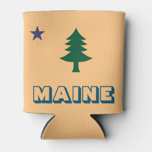 Maine Can Koozie - State With Trees