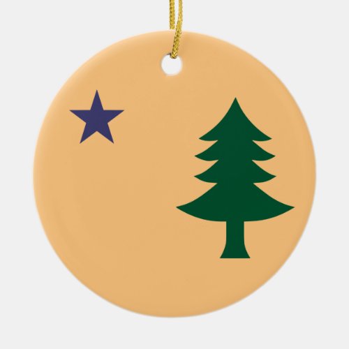 Historic Flag of Maine 19011909 Ceramic Ornament