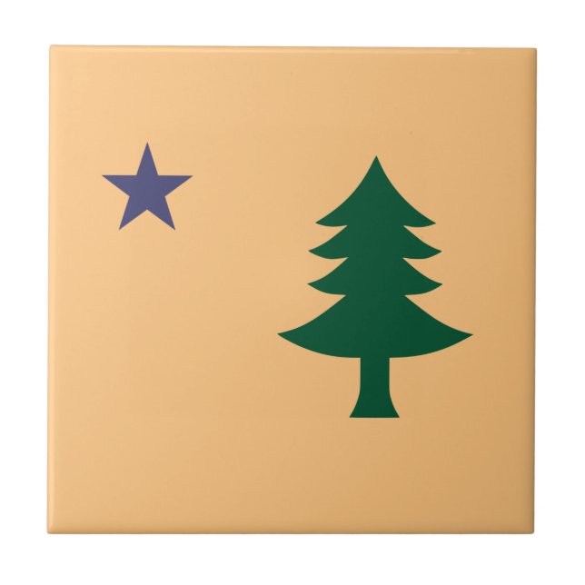 Historic Flag of Maine (1901–1909) Ceramic Tile (Front)