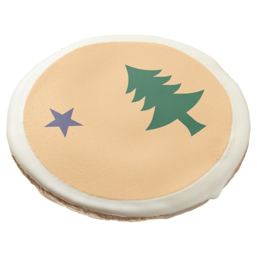 Historic Flag of Maine (1901–1909) Hockey Puck Sugar Cookie (Angled)