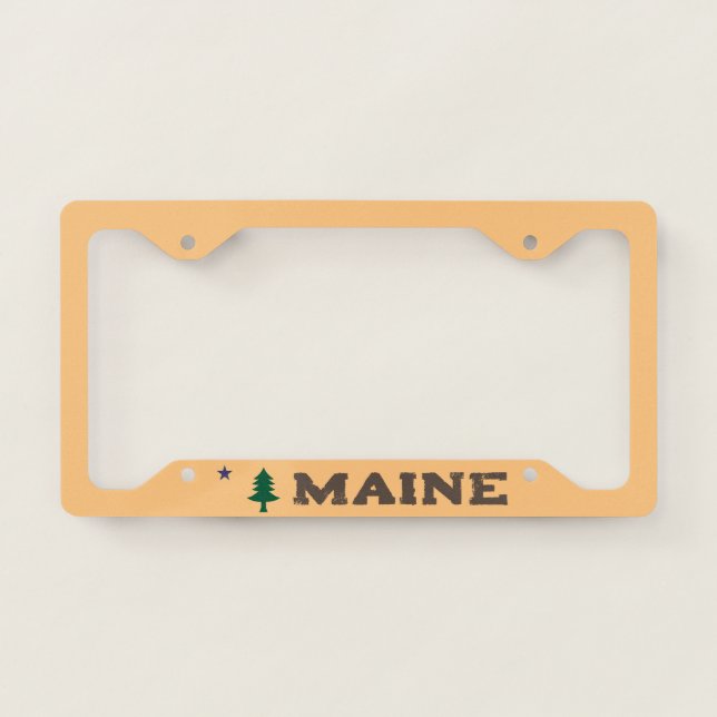 Historic Flag of Maine (1901–1909) License Plate Frame (Front)