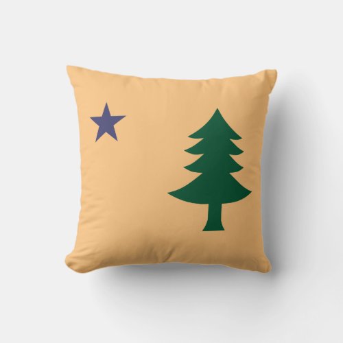 Historic Flag of Maine 19011909 Throw Pillow