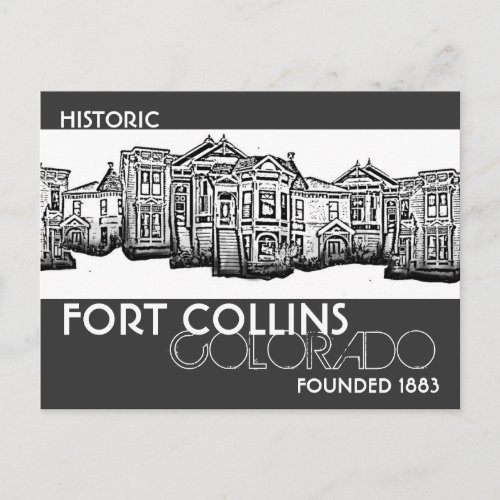 Historic Fort Collins Colorado old town postcard