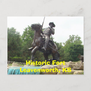 Historic Fort Leavenworth, KS- Buffalo Soldier Mon Postcard