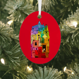 Historic Galena Illinois Rainbow Metal Ornament