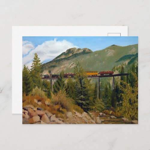 Historic Georgetown Colorado Steam Train   Postcard