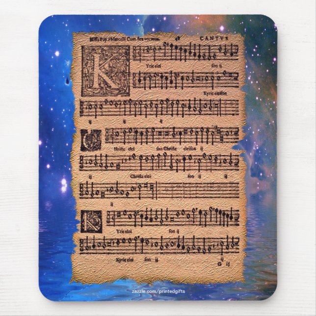 Historic Gregorian Chant Sheet Music Mousemat Mouse Pad (Front)