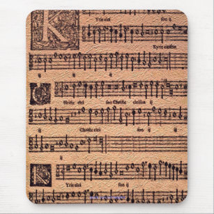 Historic Gregorian Chant Sheet Music Mousemat Mouse Pad