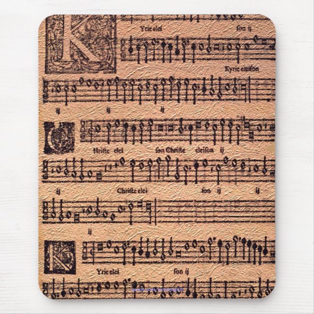 Historic Gregorian Chant Sheet Music Mousemat Mouse Pad (Front)