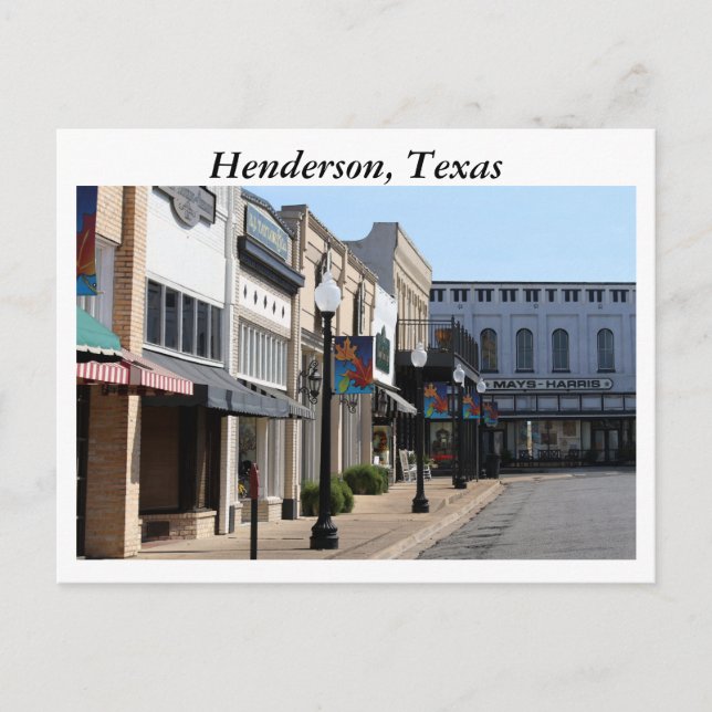 Historic Henderson, Texas Postcard (Front)
