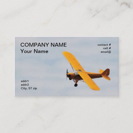 Customizable Historic high wing trainer business card