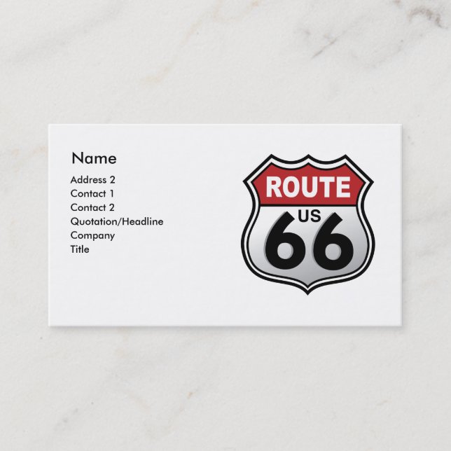 Historic Highway Road Sign Business Card (Front)