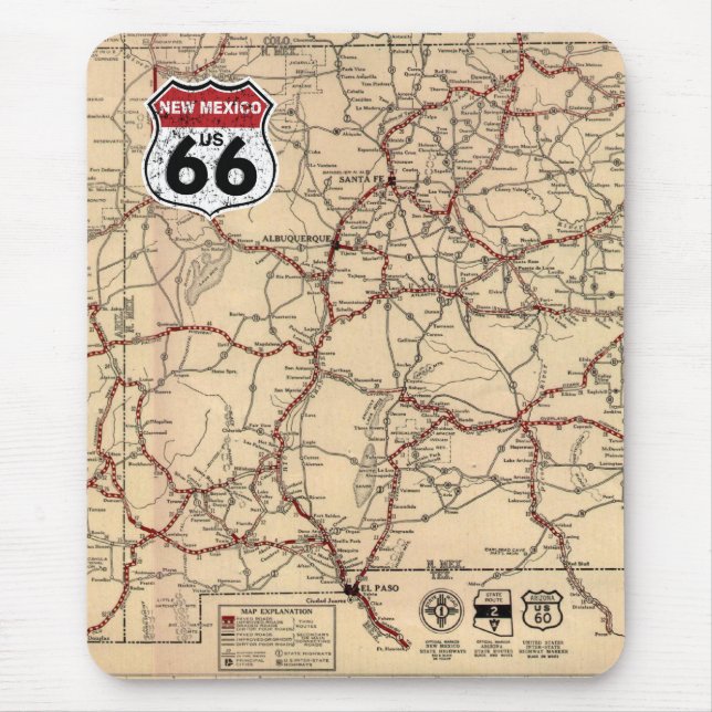 Historic Highway Road Sign Mouse Pad (Front)