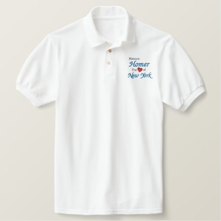 Historic Homer-heart Of New York Embroidered Shirt