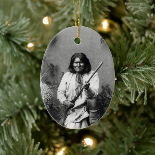 Historic Iconic Native American Indian Geronimo Ceramic Ornament